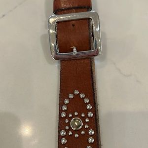 Sundance Size Large Belt with silver nailheads and crystal embellishments